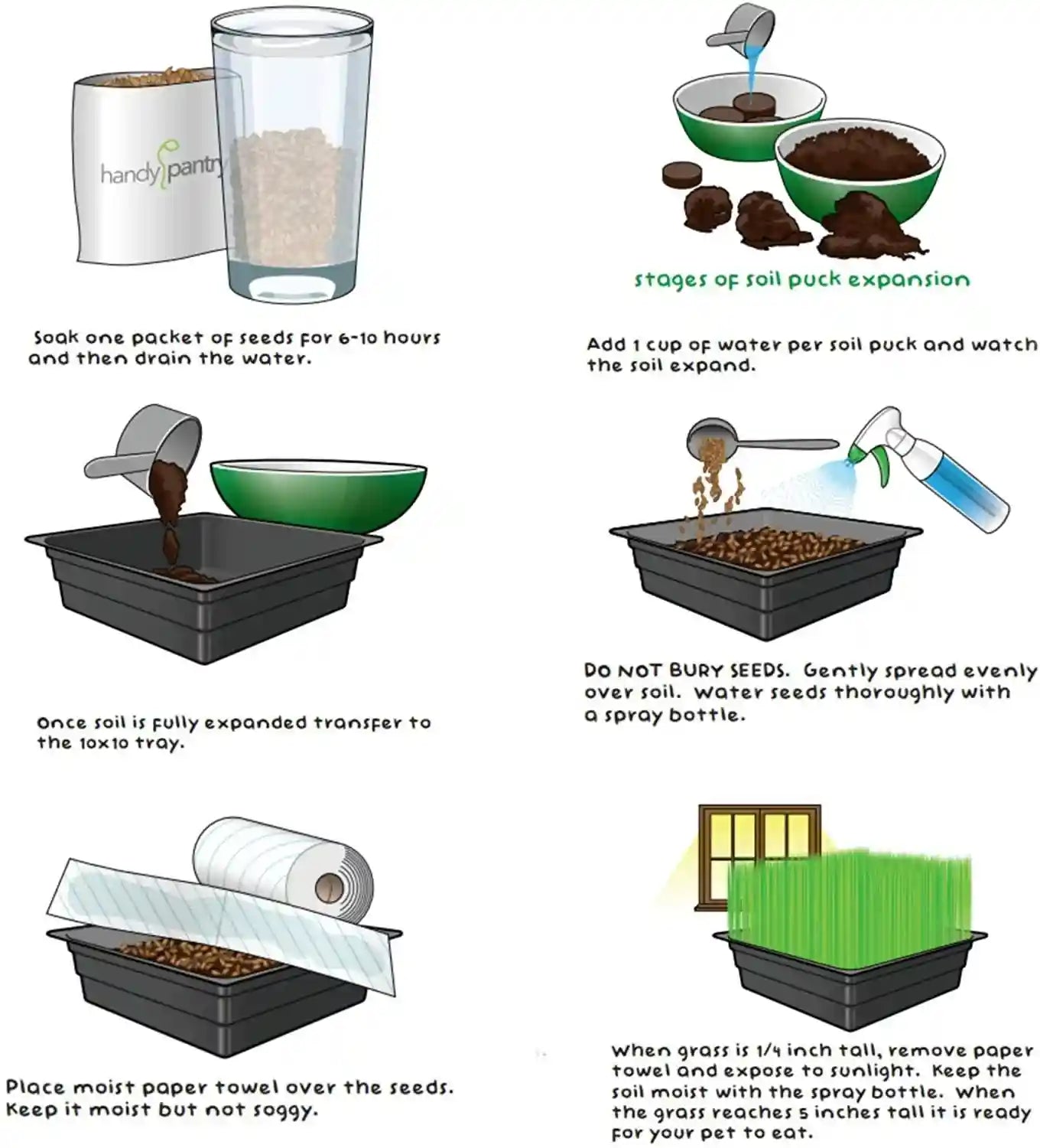handy-pantry-organic-cat-grass-kit-includes-3-trays-soil-pucks-and-3-packs-non-gmo-wheatgrass-seed-a-healthy-treat-for-cats-dogs-rabbits-more