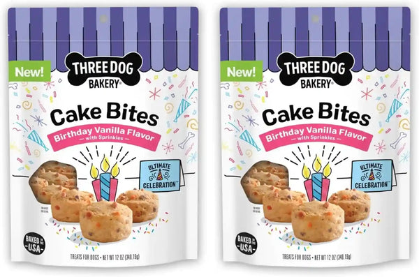 Three Dog Bakery Ultimate Celebration Cake Bites for Dogs - 12 Oz Bag | Soft Baked Dog Treats - Birthday Vanilla Flavor with Sprinkles8
