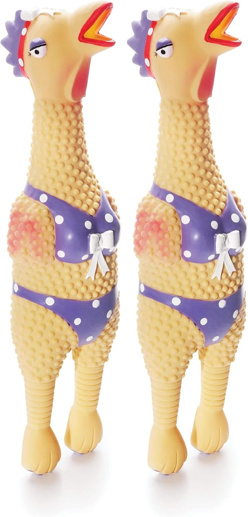 outward-hound-by-charming-pet-squawkers-earl-latex-squeaky-rubber-chicken-dog-toy-funny-interactive-holiday-toy-for-dogs-large-size