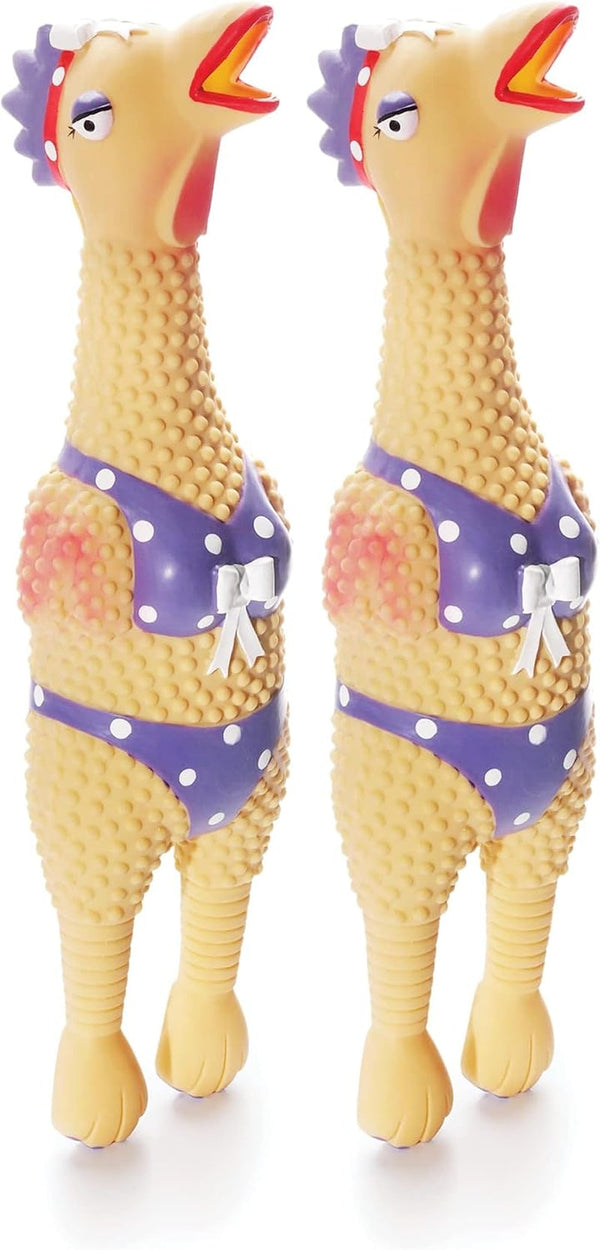 Outward Hound by Charming Pet Squawkers Earl Latex Squeaky Rubber Chicken Dog Toy, Funny Interactive Holiday Toy for Dogs, Large Size7