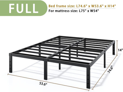 Metal Bed Frame Full Size - 14 Inch Heavy-Duty Full Platform Bed Frame No Box Spring Needed, Easy Assembly, Noise-Free, Sturdy Mattress Foundation, Underbed Storage Space3