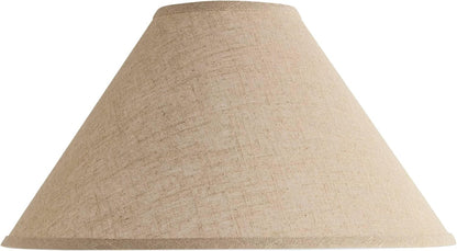 Pre-Assembled Laine Fine Extra Large Burlap Empire Shade 6X19X12 (Spider) | 6" Top X 19" Bottom X 10.5" High X 12" Slant Replacement for Table + Floor Lamps Harp + Finial5