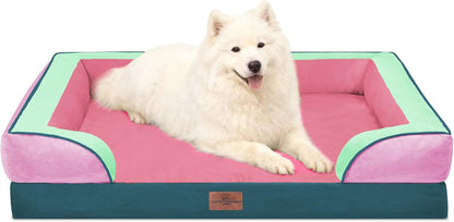 Comfort Expression Orthopedic Dog Bed for Extra Large Dogs with Bolster | Waterproof Dog Couch Bed with Washable Cover & Non-Slip Bottom, Supportive Egg Crate Foam XL Pet Bed, 42X30 Inch109