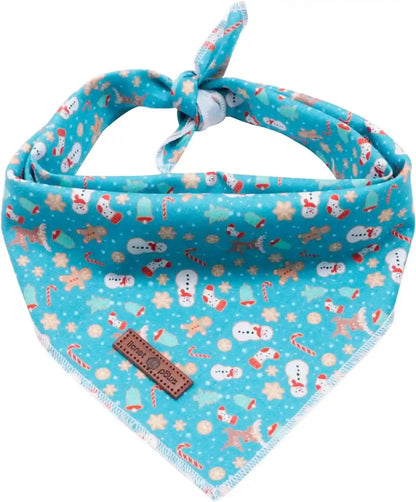 Lionet Paws Dog Bandana for Small Medium Large Dogs, Cat Kerchief Blue DOIT, Triangle Bibs Scarf for Girl or Boy30