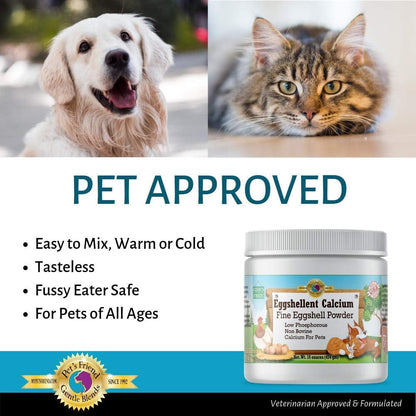 Calcium for Dogs and Cats - Fine Eggshell Powder - Strong Hip & Joint Supplement for Dogs and Cats- Dietary Supplement - No Additives - Pet'S Friend Eggshellent Calcium 16Oz6