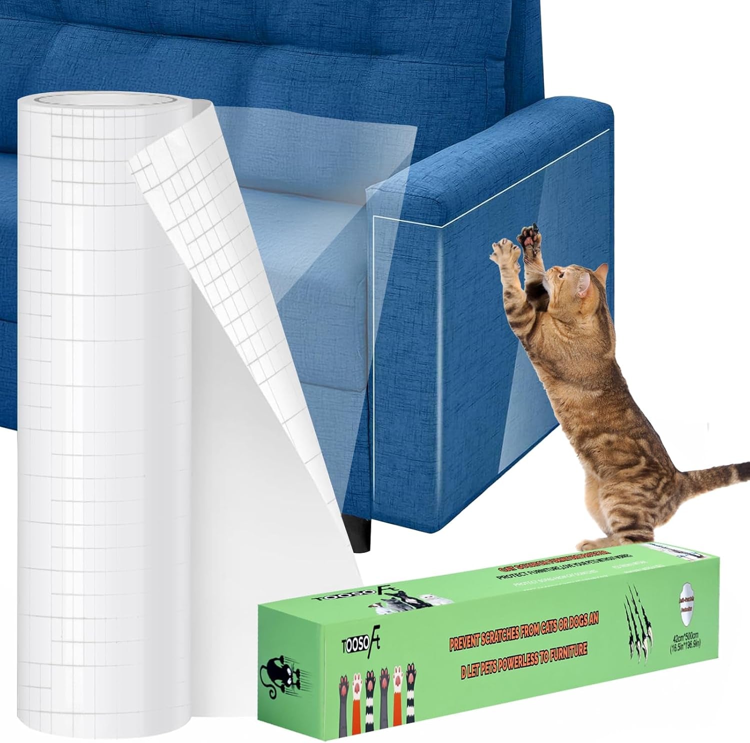 toosoft-anti-cat-scratch-furniture-protector-clear-vinyl-196-9x16-5-couch-protector-from-cat-claws-thicken-single-sided-sticky-flexible-dog-tape-for-furniture-for-couch-corner-door-walls-bed