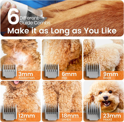 Oneisall Dog Grooming Vacuum, Pet Grooming Vacuum with Clipper Nail Grinder, 1.5L Dust Cup Dog Deshedding Brush with 7 Tools for Shedding Pet Hair, Home Cleaning(Blue)6
