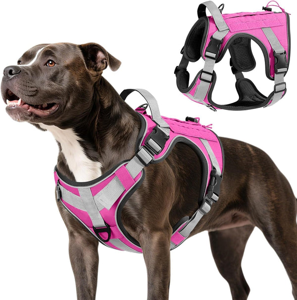 Vavopaw Dog Seat Belt Vest Harness for Car,2 in 1 Seatbelt Buckle | Soft Breathable Mesh,Adjustable Buckle,Nylon,Heavy Duty Pet Safety Seat Belts for Small Medium Large Pets,Black,L30