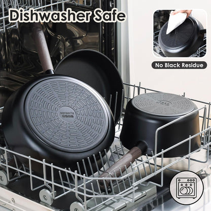 15Pcs Nonstick Cookware Set Pots and Pans Set Kitchen Cooking Frying Pans with Stay-Cool Handle, Dishwasher Safe, Induction Compatible, PFOA/PFOS Free, Black4