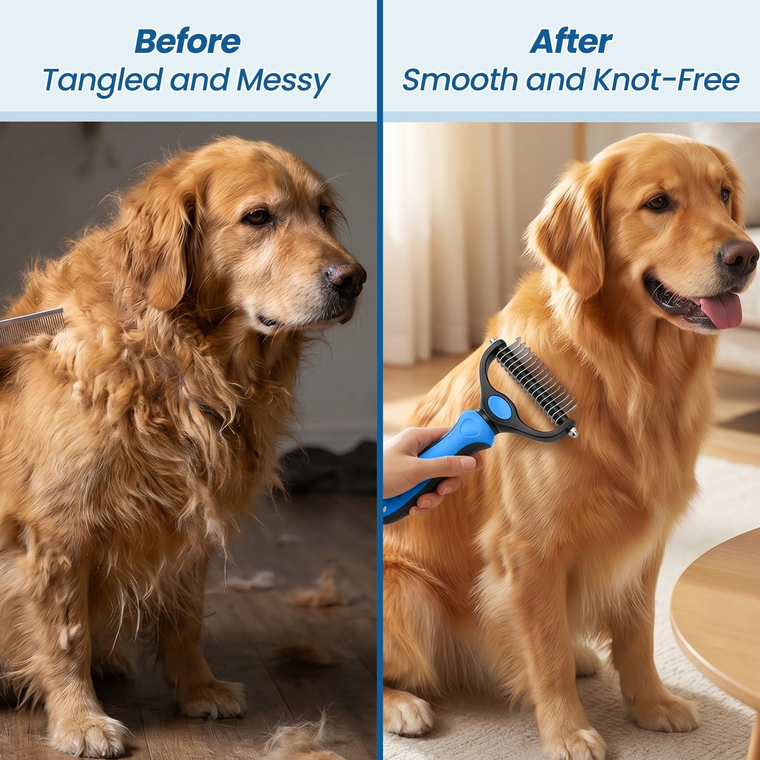 double-sided-pet-grooming-rake-4-in-1-professional-pet-grooming-kit-deshedding-dematting-tool-for-dogs-cats-extra-wide-grooming-brush-deshedder-comb-for-long-short-haired-pets-blue-kit-4pcs