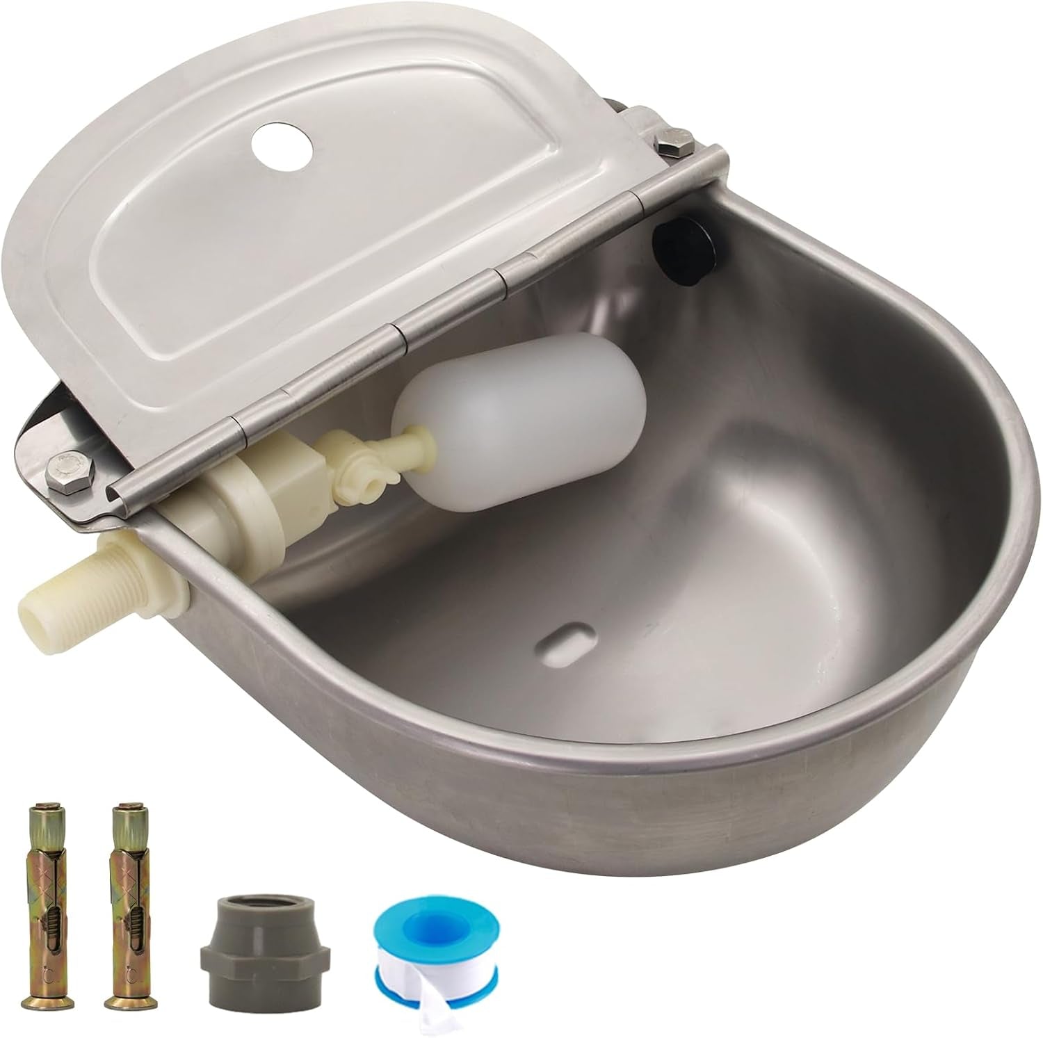 automatic-dog-water-feeder-3l-stainless-steel-bowl-for-chicken-cattle-sheep-with-float-valve-auto-fill-water-wall-mounted-livestock-waterer-rust-proof-keep-water-fresh-easy-to-clean-install-for-goat