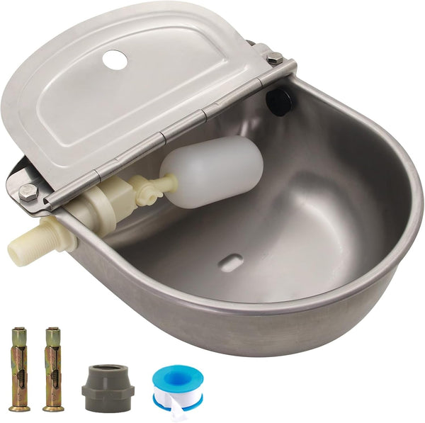 Automatic Dog Water Feeder 3L Stainless Steel Bowl for Chicken Cattle Sheep | with Float Valve Auto Fill Water Wall Mounted Livestock Waterer Rust Proof Keep Water Fresh Easy to Clean & Install for Goat8