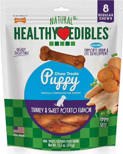 Nylabone Healthy Edibles Puppy Dog Treats, Lamb & Apple Flavor, 12 Count | Natural Puppy Treats, USA Made, Highly Digestible, Vet Recommended, Small Dog Treats for Puppies up to 25 Lbs13