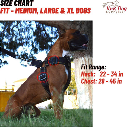 KNK Heavy Duty Dog Harness for Pitbull and Bullies – Tactical Dog Harness for Large Dogs and XL Breeds – Ultra-Durable Chest Support for Training, Walking and Strong Breeds2