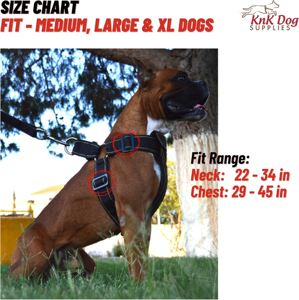 KNK Heavy Duty Dog Harness for Pitbull and Bullies – Tactical Dog Harness for Large Dogs and XL Breeds – Ultra-Durable Chest Support for Training, Walking and Strong Breeds2
