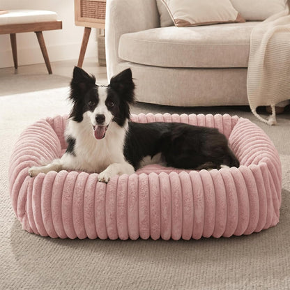 FURTIME Dog Bed for Small Dogs, Cat Beds for Indoor Cats Washable, Orthopedic Rectangle Soft Calming Puppy Bed with Removable Cover, Durable Pet Cuddler with Anti-Slip Bottom, Grey, S (20"X19"X6")16