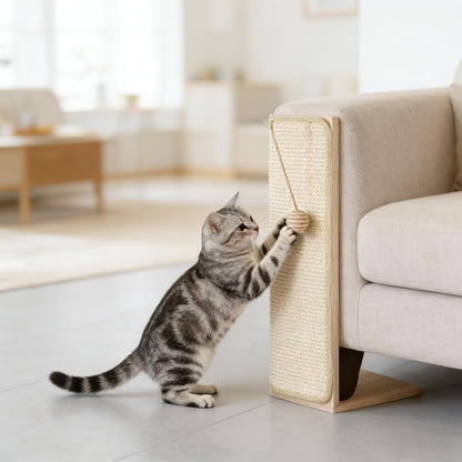 24" Tall Couch Corner Cat Scratcher, Sisal Scratching Pad with Toy Ball, Furniture Protector for Sofa, Easy Assembly Stylish Modern Cat Scratching Post5