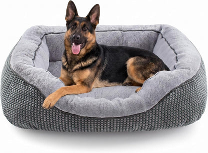 INVENHO Medium Dog Beds for Medium Dogs Washable, Rectangle Dog Bed Medium Size Dog, Orthopedic Dog Bed, Warming Soft Calming Sleeping Puppy Bed Durable Pet Bed with Anti-Slip Bottom M(30"X24"X9")37
