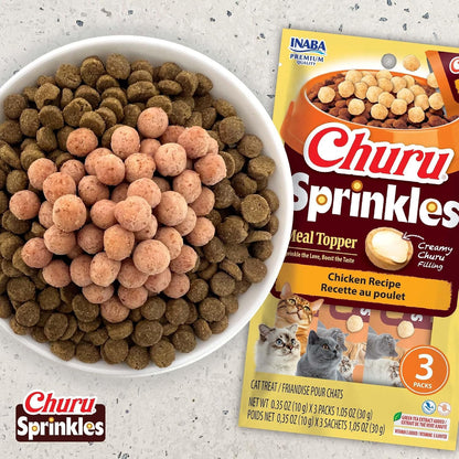 INABA Churu Sprinkles Cat Meal Topper, Chicken, 18Ct | Immune Support, Antioxidant Support, 70% Moisture, Meal Topper, Dual Texture, 18 X 1.05 Oz Packs3