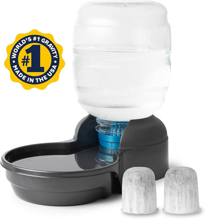 Petmate Replendish Automatic Dog Water Dispenser Gravity Pet Waterer with Microban Protection Base, 100% BPA Free - 4 Gallon, Wide Mouth Bowl, with 2 Extra Filters11