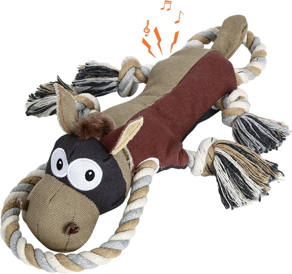 IOKHEIRA Dog Toys for Aggressive Chewers,Tough Indestructible Dog Toys,Squeaky Toys for Large Dogs,Durable Dog Chew Toys (Auburn)1