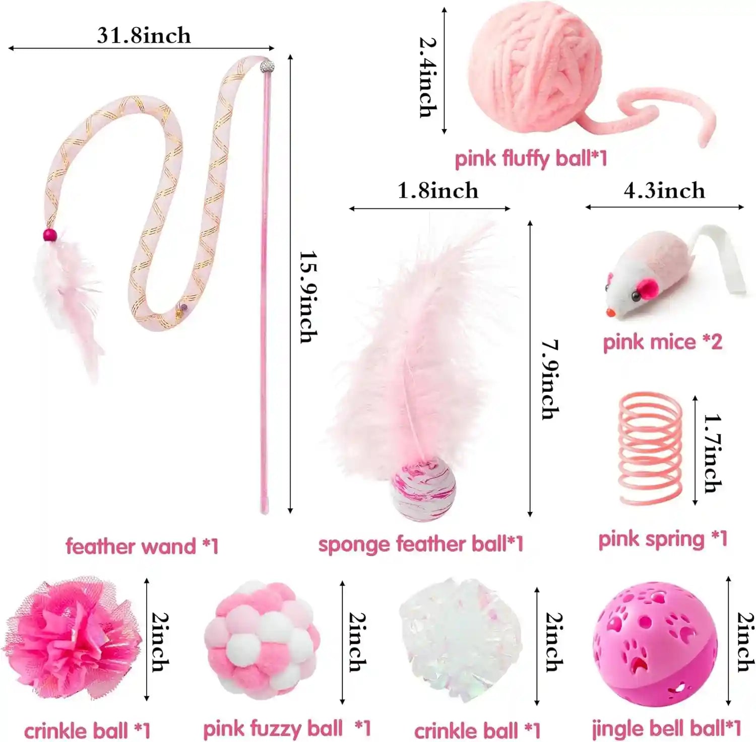 mallmall6-10pcs-cat-toy-set-interactive-cat-toys-pack-including-feather-teaser-wand-cat-springs-mice-crinkle-balls-and-pet-bell-balls-puzzle-toys-for-indoor-cats-gift-pink