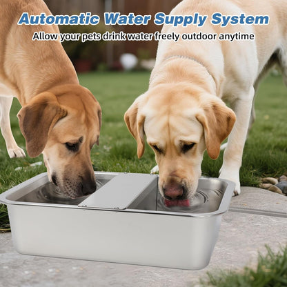 YUEPET 3 Gallon Automatic Dog Water Bowl Dispenser for Large Dogs Outdoor | Auto Fill Dog Water Bowl Dispenser, Stainless Steel Auto Dog Waterer with Float Valve, Extra Large for Dogs, Pets & Animals9