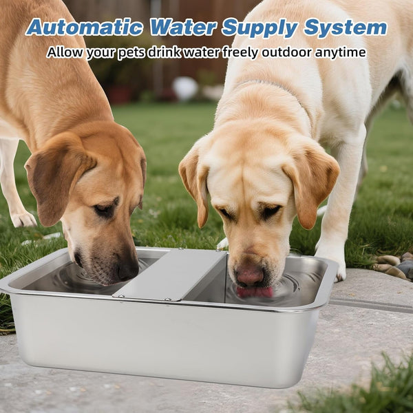 YUEPET 3 Gallon Automatic Dog Water Bowl Dispenser for Large Dogs Outdoor | Auto Fill Dog Water Bowl Dispenser, Stainless Steel Auto Dog Waterer with Float Valve, Extra Large for Dogs, Pets & Animals9
