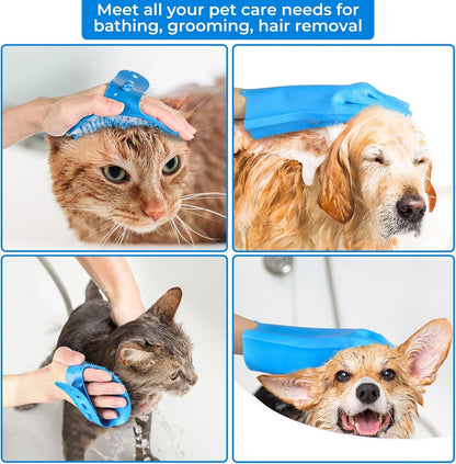 2PCS Dog Washing Gloves and Dog Bath Brush, High-Density Teeth Design Pet Grooming Gloves, 2-In-1 Pet Grooming Kit ，Suitable for Dogs and Cats to Bathe, Depilate, and Massage8