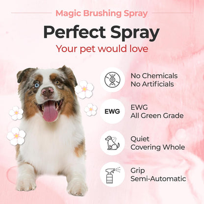JAYU PET Magic Brushing Spray for Dogs (5.8Fl Oz, 170Ml) | Fur Detangler & Dematting Solution, Hypoallergenic Deodorizer, Conditioner & Itch Relief, Shining & Grooming Spray4