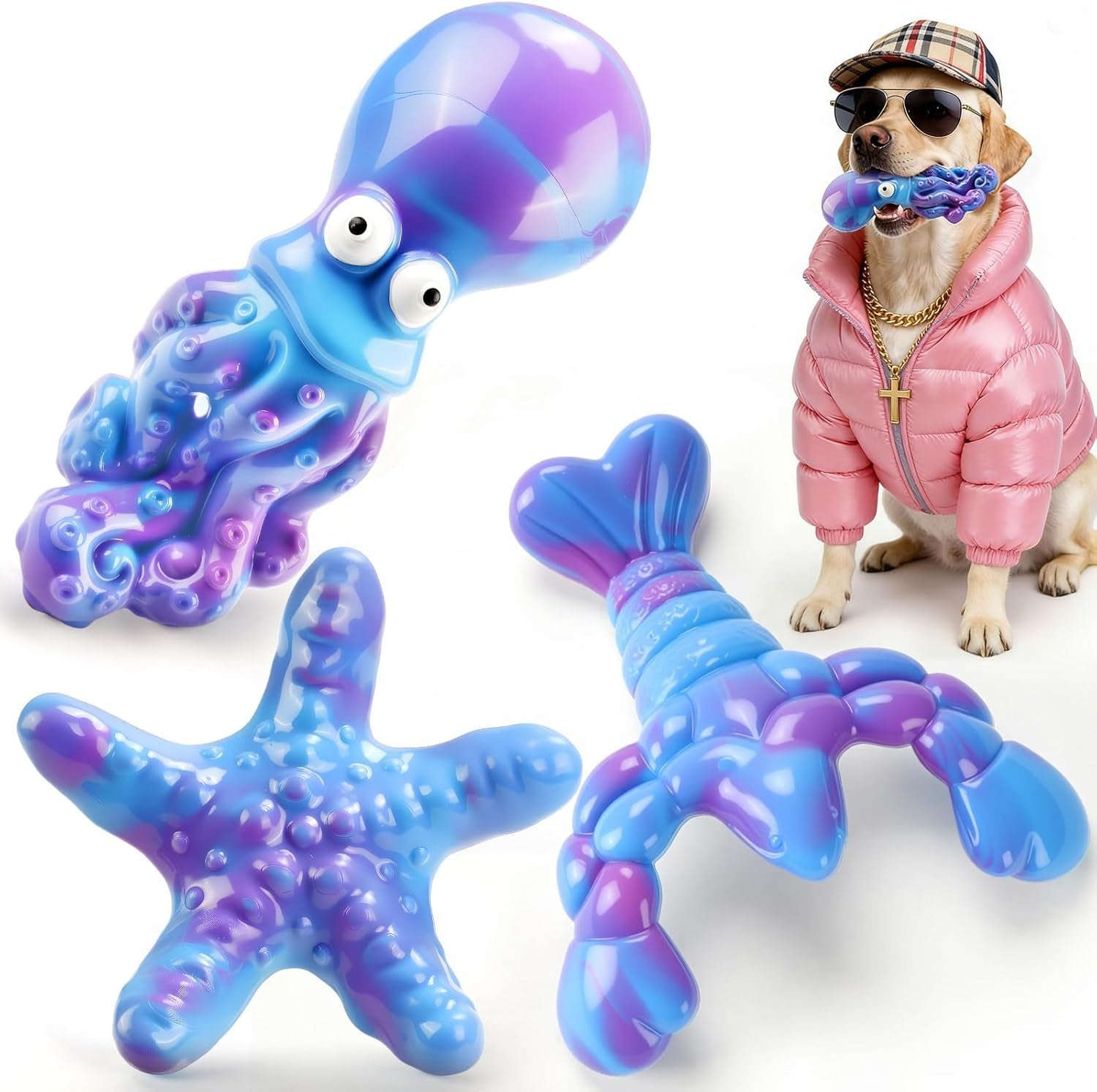 oceanbone-3-pack-rock-hard-nylon-dog-chew-toys-for-aggressive-chewers-indestructible-dog-toys-bacon-flavor-chew-bones-for-large-dogs-20-90-lbs-heavy-duty-long-lasting-keeps-dogs-busy-xl-ocean