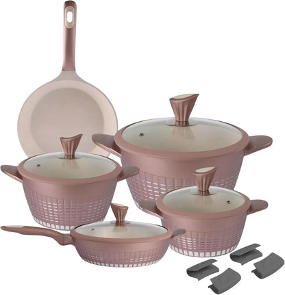 13Pcs Pots and Pans Set Nonstick, Marble Ceramic Coating Induction Cookware Set, Non Stick Kitchen Cooking Set with Frying Pans, Saucepans & Utensils, PFOA & PFOS Free1