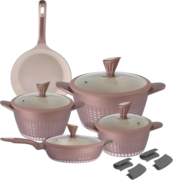 13Pcs Pots and Pans Set Nonstick, Marble Ceramic Coating Induction Cookware Set, Non Stick Kitchen Cooking Set with Frying Pans, Saucepans & Utensils, PFOA & PFOS Free1