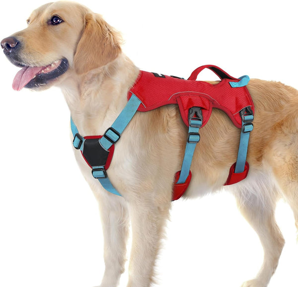 Rabbitgoo Escape Proof Dog Harness for Large, No Pull with Lift Handle | No Escape, Full Soft Padded, Reflective Adjustable Vest, Leash Clip for Walking Hiking Training, Black, Large23