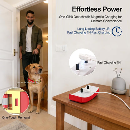 GPS Wireless Dog Collar Fence System with Free App, Smart Portable Electric Dog Fence 64-3280Ft, Waterproof, Rechargeable for Medium Large Dogs Outdoor Use3