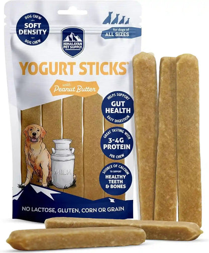 Himalayan Dog Chew Yogurt Sticks, Probiotic Treats, Peanut Butter, 5 Treats | Dog Chews with Prebiotics, Probiotics & Protein, Digestive Support, Lactose & Gluten Free, Natural Dog Treats for All Breeds1