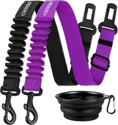 COOYOO Dog Seat Belt, Durability Retractable Dog Car Harness Adjustable Dog Seat Belt for Vehicle Nylon Pet Safety Seat Belts Heavy Duty & Elastic (1 Pack Black)13