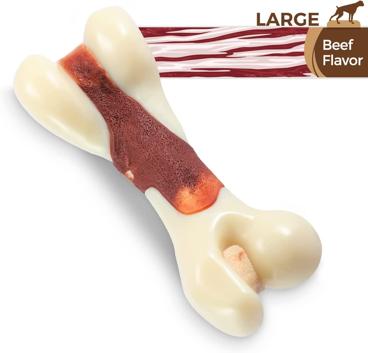 tikaton-indestructible-dog-chew-toys-for-aggressive-chewers-beef-flavor-durable-dog-teething-chew-toys-bones-for-large-medium-small-puppies