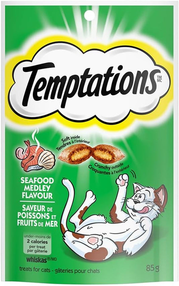 Temptations Classic Crunchy and Soft Cat Treats, Seafood Medley, 30 Oz | under 2 Calories per Treat, 100% Complete & Balanced Adult Cat Nutrition, Resealable Tub, Use as Snack, Meal, or Food Topper12