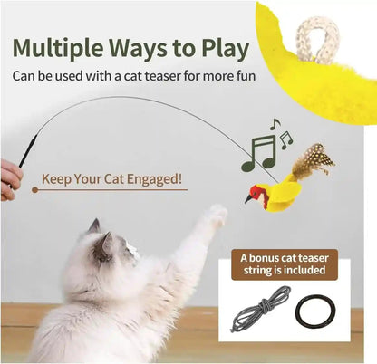 Catnip Cat Toys Satisfy Cat'S Natural Hunting Instintion for Indoors Cats Feather Toys Interactive with Lifelike Chirp Sound Chirping Bird Kitten Toy (2 Pack)3
