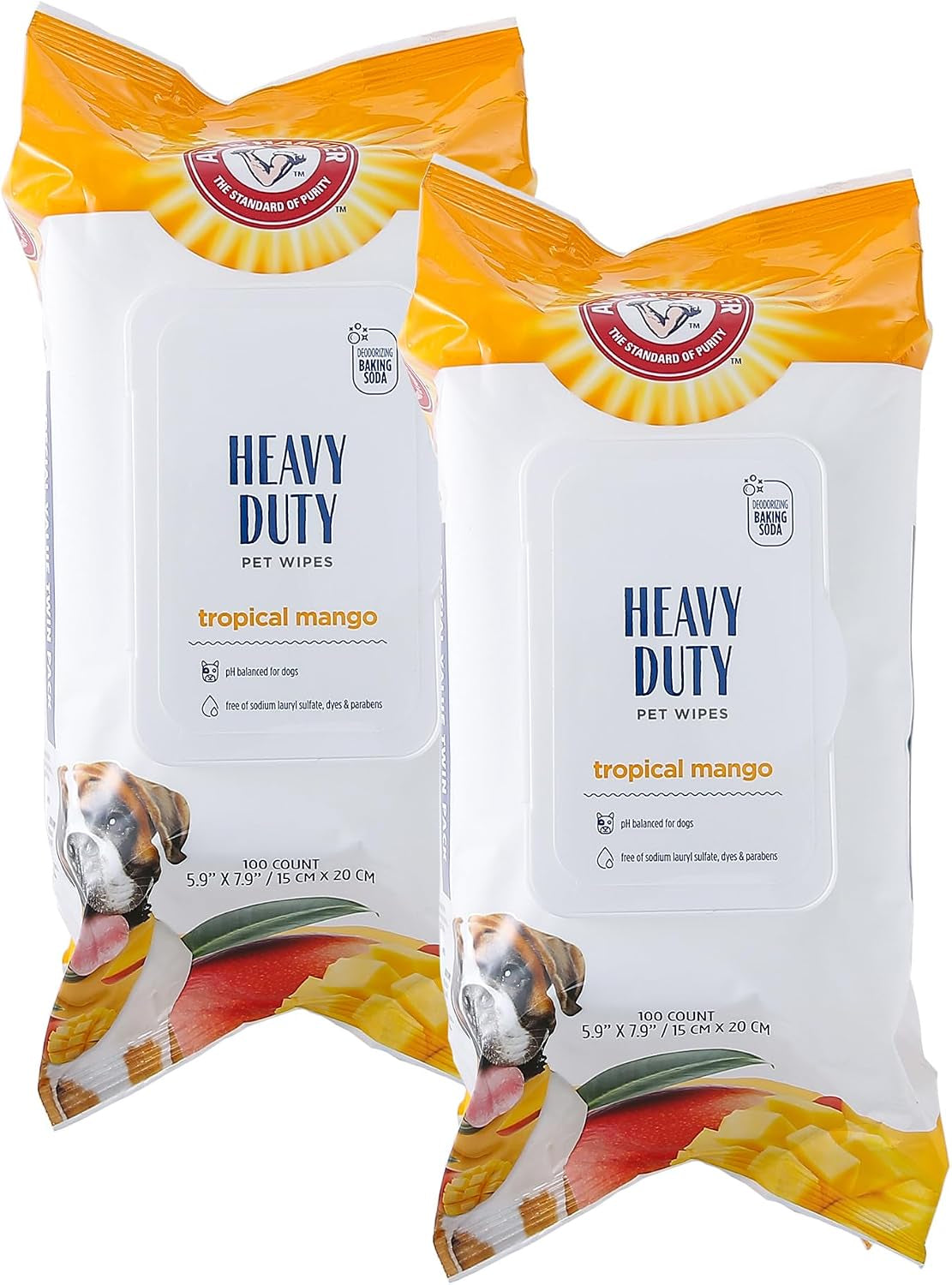 arm-and-hammer-for-pets-heavy-duty-multipurpose-dog-bath-wipes-mango-scent-all-purpose-wipes-remove-odor-and-refresh-your-dog-s-skin-between-baths-100-count-2-pack