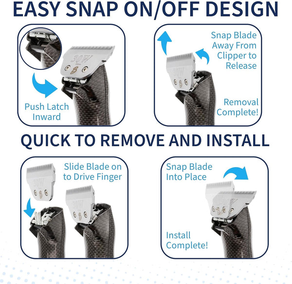 Detachable a Series Wide 30 Blades for Dog Grooming Cuts Length 1/50" - 0.5Mm Japanese Carbonized Steel Wide Grooming Blades Compatible A5 Series Wide Clippers for Dogs(30W)6