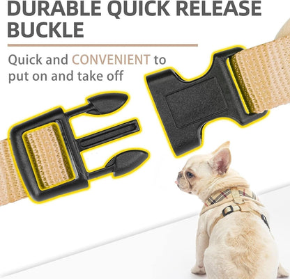 PUPTECK Soft Mesh Dog Harness Small Sized and Leash Set Pet Puppy Cat Comfort Padded Vest No Pull Harnesses, Beige, S5
