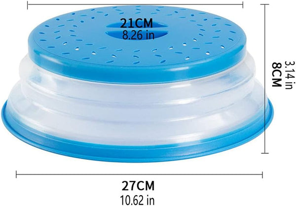 Collapsible Microwave Splatter Cover, 10.5 Inch, Dishwasher-Safe, Microwave Plate Cover with Steam Vent(Black)2