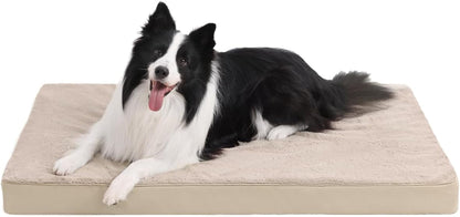 KSIIA Orthopedic Dog Bed for Large Dogs with Waterproof Lining, Grey, 35X22 | Deluxe Soft Plush Dog Crate Bed, Washable Pet Mat with Removable Cover & Egg Crate Foam for Large Dogs Sleeping & Relaxing20