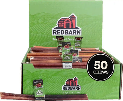 Redbarn Premium Bully Sticks for Dogs - 7 Inch, 6 Count - Long Lasting, Rawhide-Free, Slow Roasted, Low Odor & Highly Digestible, Single Ingredient Chews & All-Natural Dental Treats for Chewers24