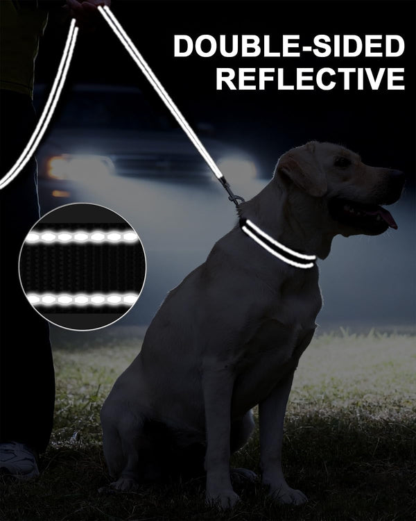Taglory Reflective Dog Leash for Small Dogs, 3/4In X 6Ft, Black | Ideal for Night Walking, Strong for Sudden Pulls, Lightweight & Gentle on the Neck, Soft Padded Handle5