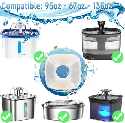 34 Pcs Cat Fountain Filters Replacement Compatible with VEKEN 95Oz/2.8L Cat Water Fountain Filters Automatic Dog Water Fountain Filters Pet Fountain2