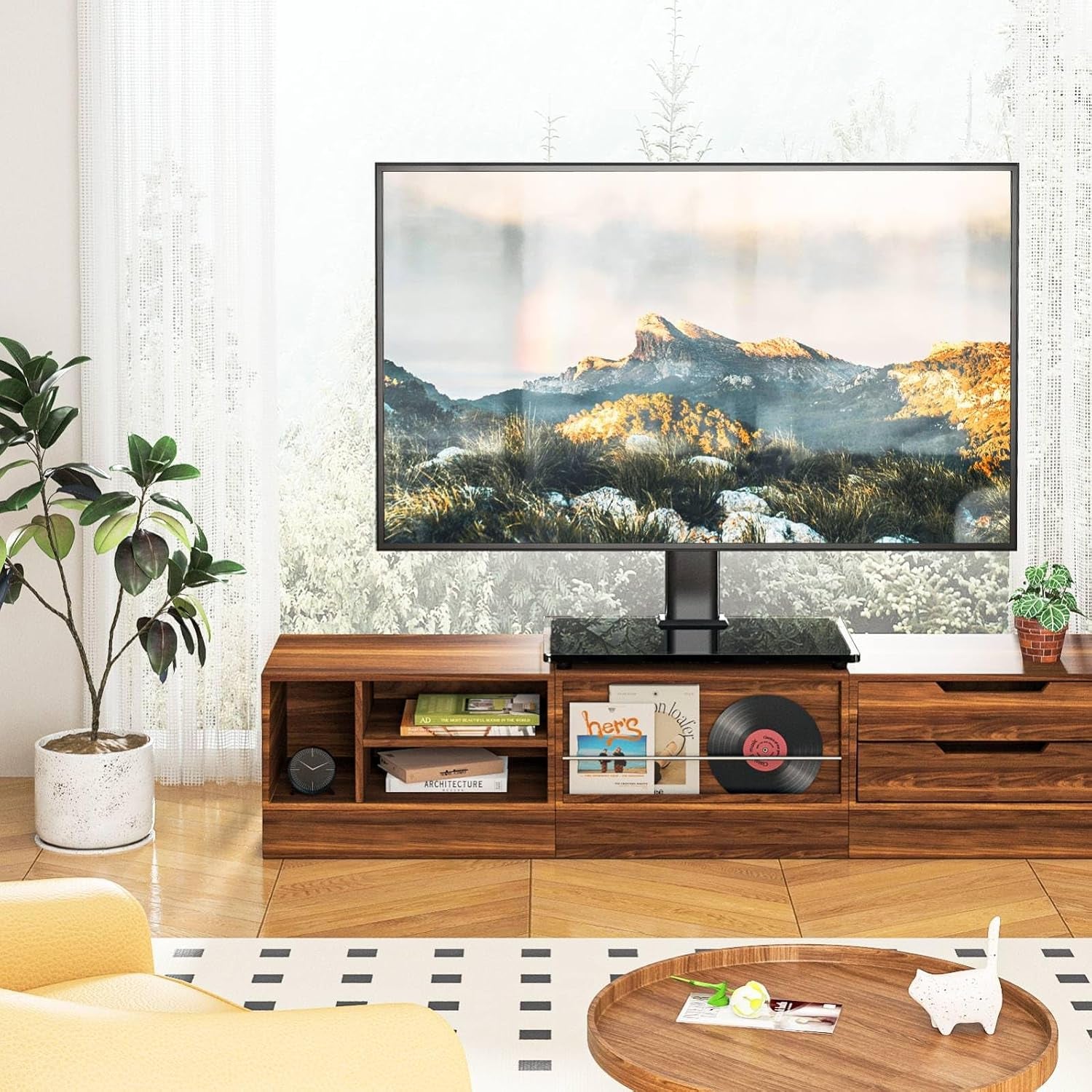 universal-tv-stand-for-27-60-inch-tvs-holds-up-to-88-lbs-tempered-glass-base-height-adjustable-max-vesa-400x400mm-flat-curved-screens-ideal-for-bedroom-living-room