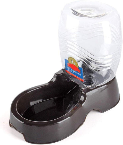 Flexzion Automatic Gravity Pet Waterer for Cat & Dog - Non-Skid & Easy-Clean Auto Replenish Water Dispenser Drinking Bowl (1/4 Gallon/ 900Ml), Black1